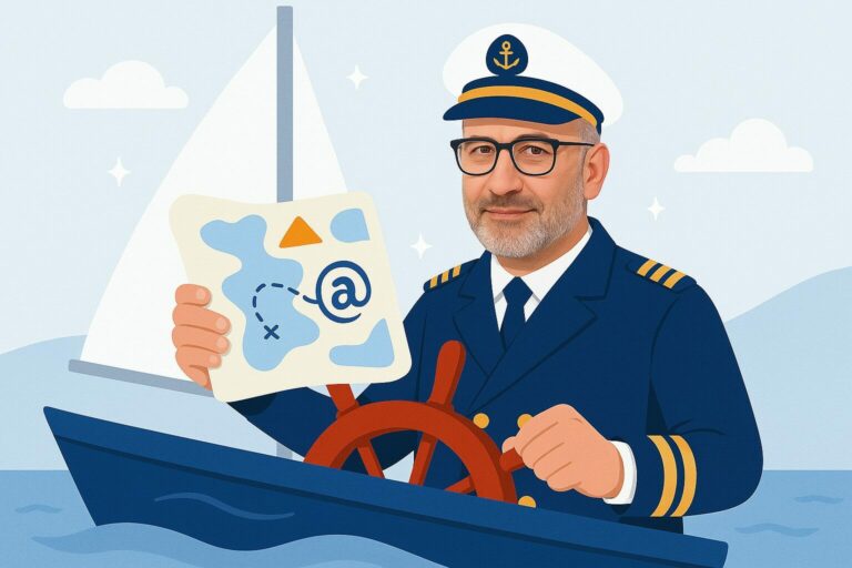 Chef de projet guidant la mise en place d’un SIRH avec un cahier des charges, illustration professionnelle Kammi