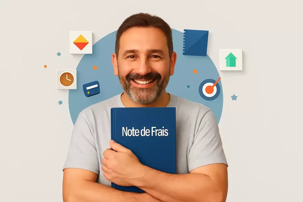 homme qui tient un guide sur les notes de frais